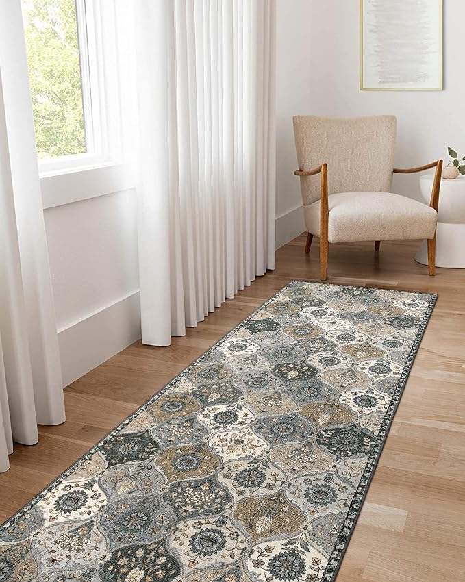 Lahome Moroccan Trellis Washable Runner Rug, 2x6 Runners