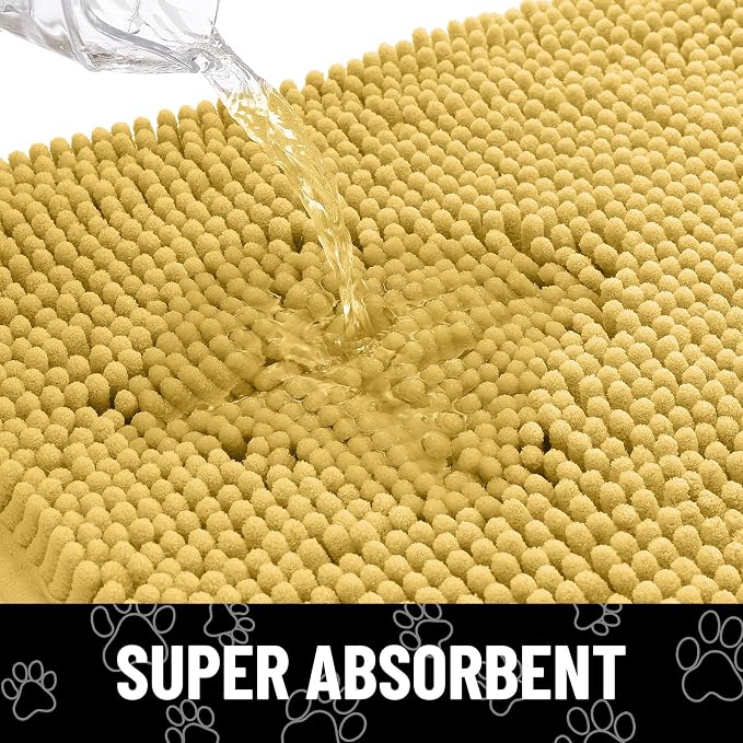 Smiry Dog Door Mat for Muddy Paws, Absorbent Dirt Trapper Non Slip Quick Dry
