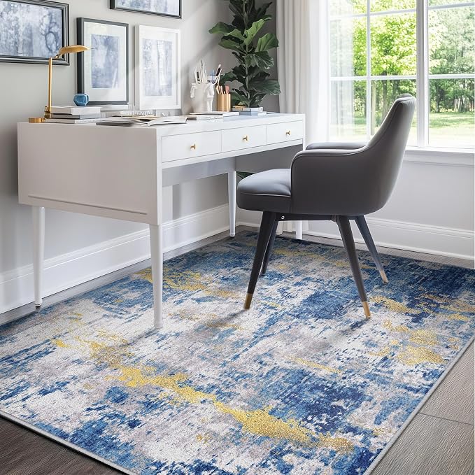 RELEANY Washable Area Rugs 6'x9' Non-Slip Modern Abstract Soft