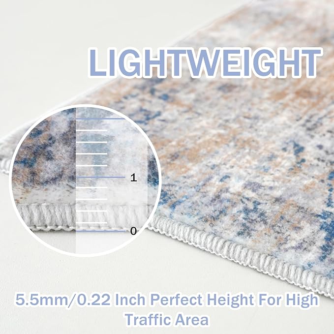 IOHOUZE Abstract Runner Rug 3x16 Ft Extra Long Washable Runners
