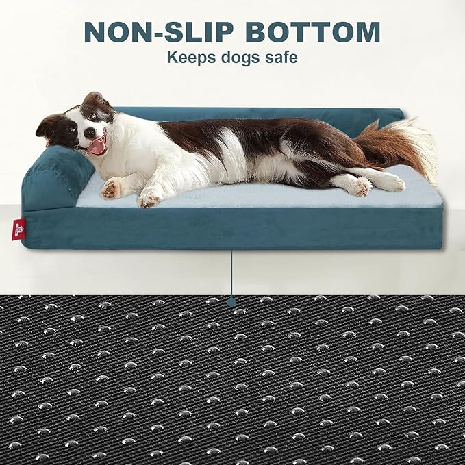 Dog Mattress for Large Dogs,Washable Comfortable Pet Beds with Removable Cushion&Nonskid Bottom,Sofa Couch Dog Bed Pillow Ultra Plush Mattress Pet Bed for Dogs Cats