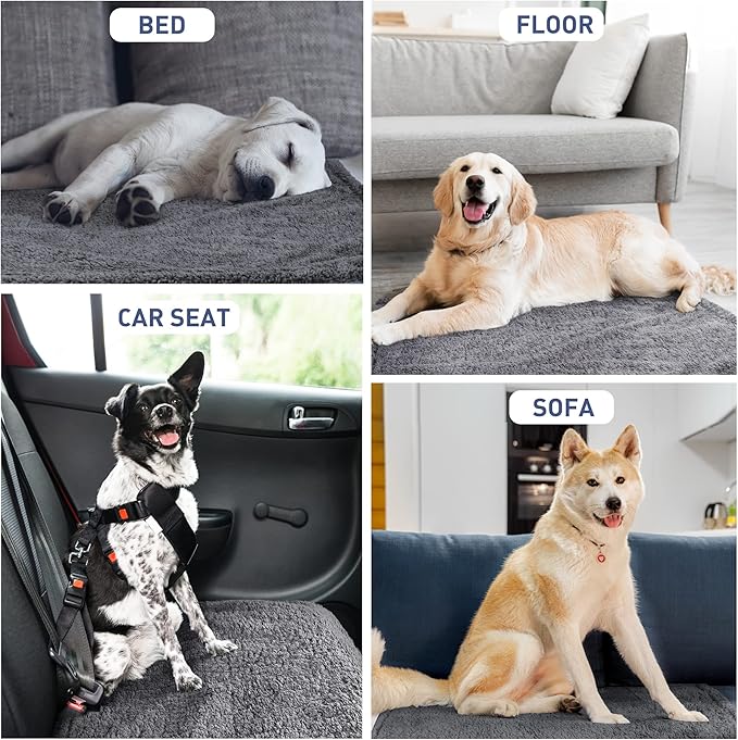 Waterproof Dog Blanket,Pet Pee Proof Couch Cover for Bed Sofa Car Seat,Reversible Furniture Protector Sherpa Throws Cushion Mat for Small Medium Large Dogs Puppy Cat 60"x50"