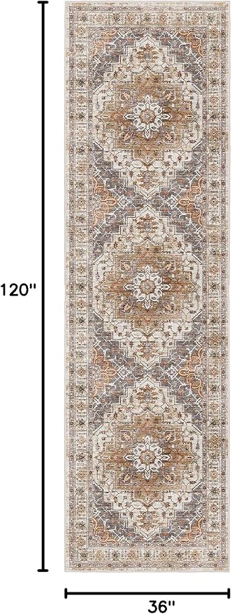 Madane Hallway Rug 3x10, Kitchen Rugs Washable Entryway Rug Vintage Kitchen