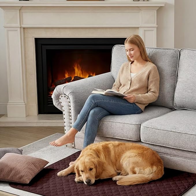 Waterproof Dog Bed Cover Pet Blanket Sofa Pet Bed Mat,Leak Proof Washable Incontinence Mattress Protectors,Suitable for People Who Cannot Take Care of Themselves,52x82 Inch Coffee