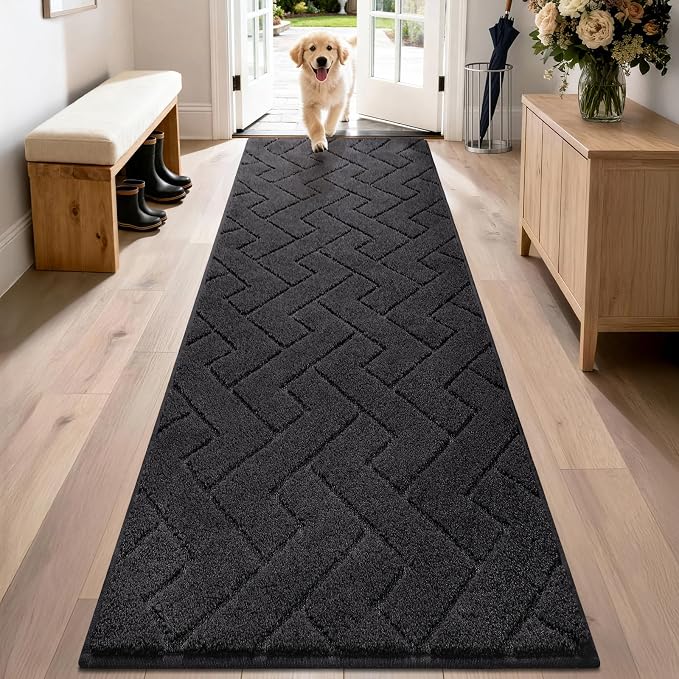 PURRUGS Dirt Trapping Door Mat 24" x 84", Non-Slip Machine Washable Entry Rug