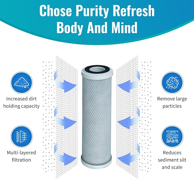 CFS – 4 Pack Radial Flow Carbon Water Filter Cartridges Compatible