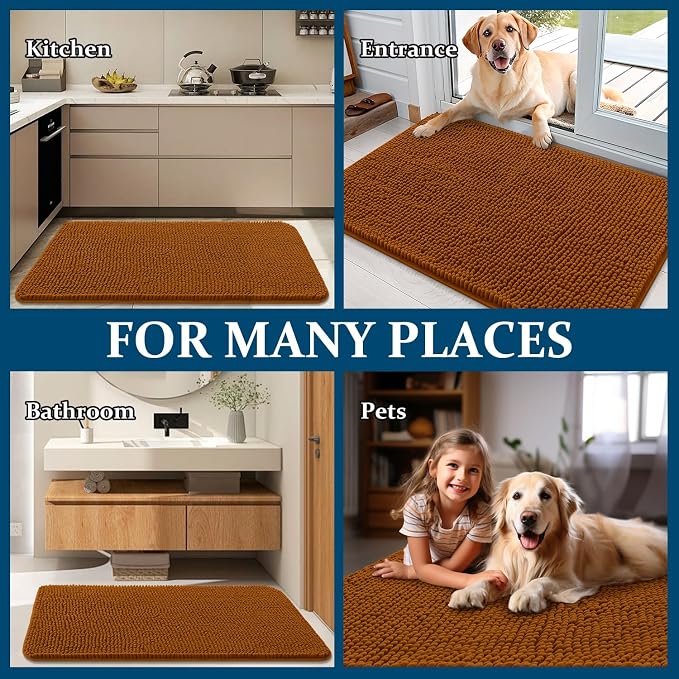 OLANLY Dog Door Mat for Muddy Paws 35x24, Absorbs Moisture and Dirt, Absorbent