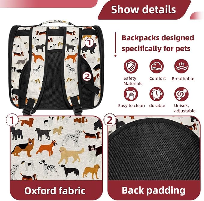 Dog Cat Backpack Carrier, Breathable Cat Carrier Large Space Bubble Pet Backpack for Kitty Small Dog