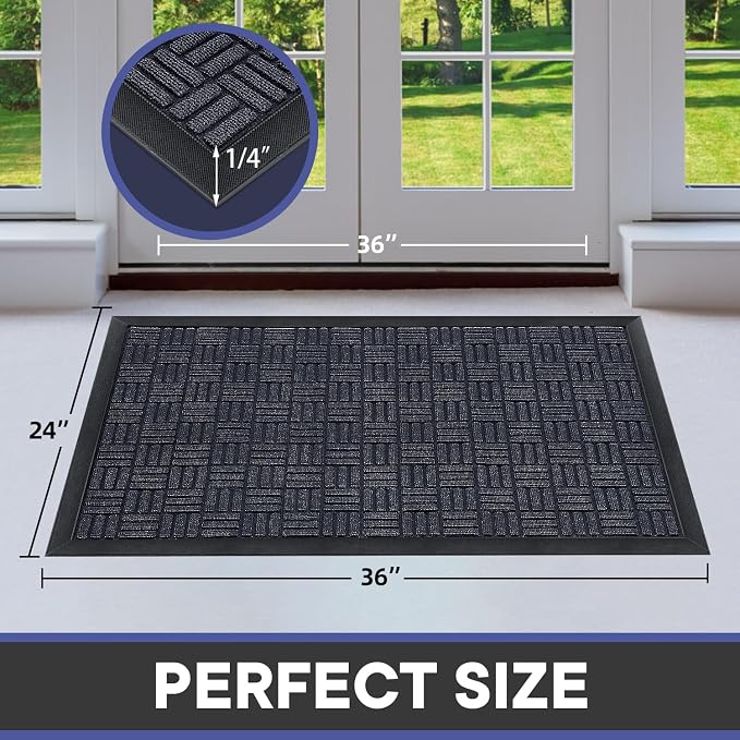 Mibao Front Door Mat, Heavy Duty Durable Welcome Mat