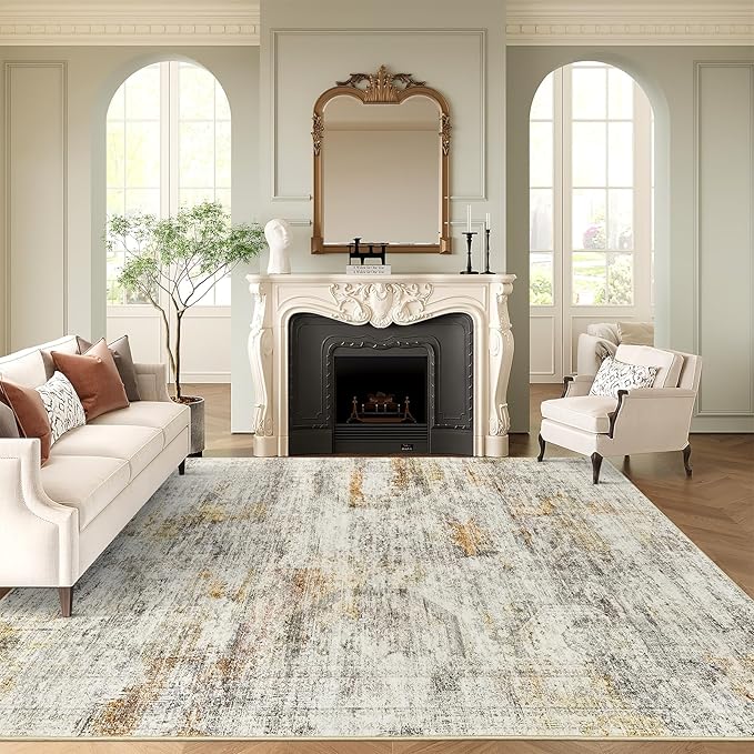 Soalmost 6x9 Area Rug for Living Room Washable 6x9 Non-Slip Modern Abstract