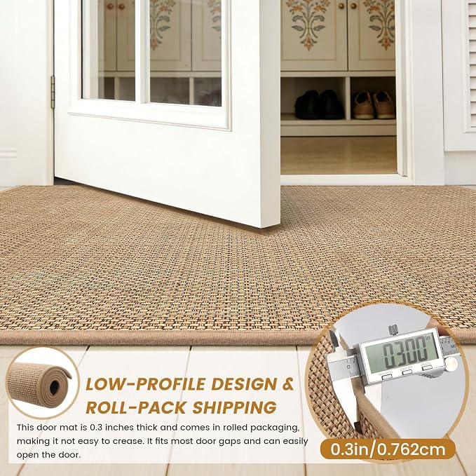 SMILOOL Front Door Mat Indoor Entrance, Dirt Resistant and Absorbent Washable