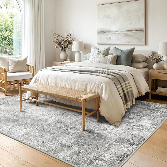 RELEANY Washable Area Rugs 9'x12' Non-Slip Modern Abstract Soft