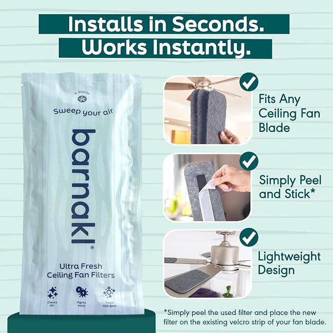 Barnakl Ultra Fresh Ceiling Fan Filters | Made