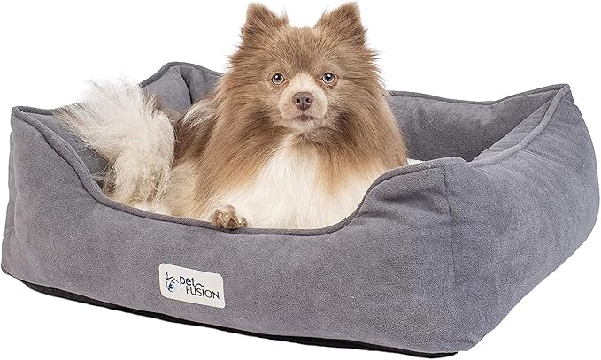 PetFusion Calming Cuddler Dog & Cat Bed | Anti-Anxiety Dog Bed for Small Dogs; Cats | Loose Blanket Promotes Burrowing (Dogs) & Kneading (Cats) | CertiPUR-US Memory Foam |