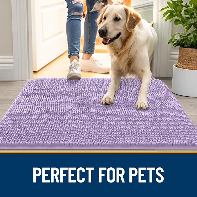 OLANLY Dog Door Mat for Muddy Paws 59x20, Absorbs Moisture and Dirt, Absorbent