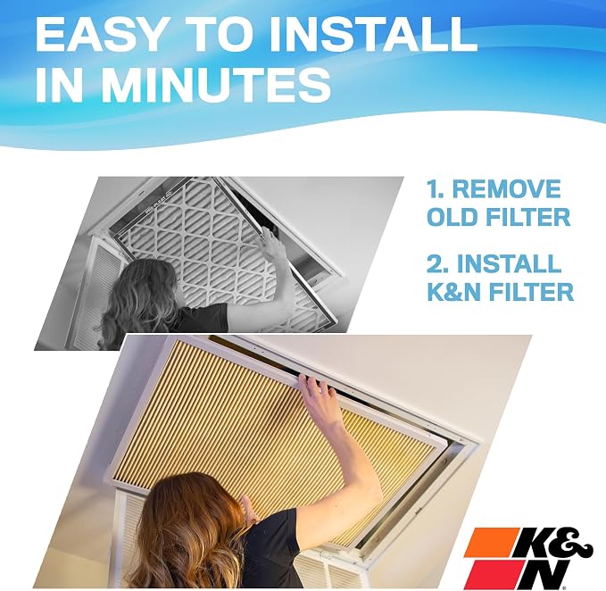 K&N 12x20x1 HVAC Furnace Air Filter, Lasts a Lifetime, Merv 11, the Last HVAC