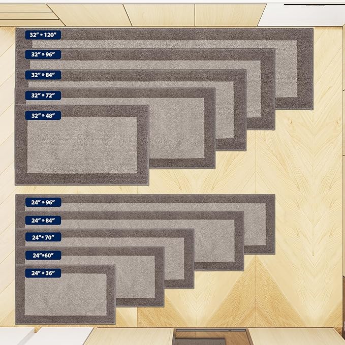 Machine Washable Kitchen Rug 32" x 72", Non Slip Indoor Door Rug, Absorbent