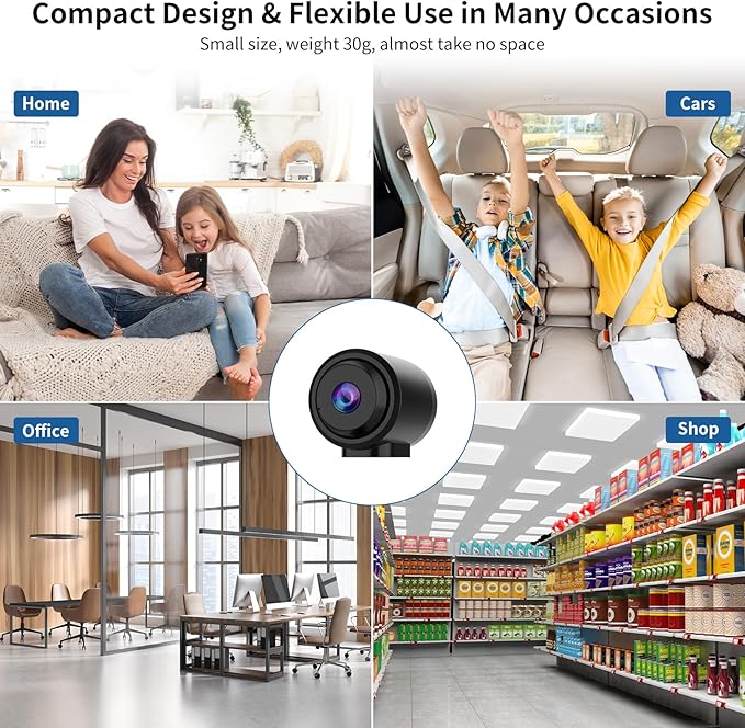 VSTARCAM Tiny WiFi Camera for Home Security 1Pcs, Portable HD Night Vision Motion Detection Remote Surveillance 136° Wide Angle, Baby Monitor Small Motion Activated Camera (CB762-NB)