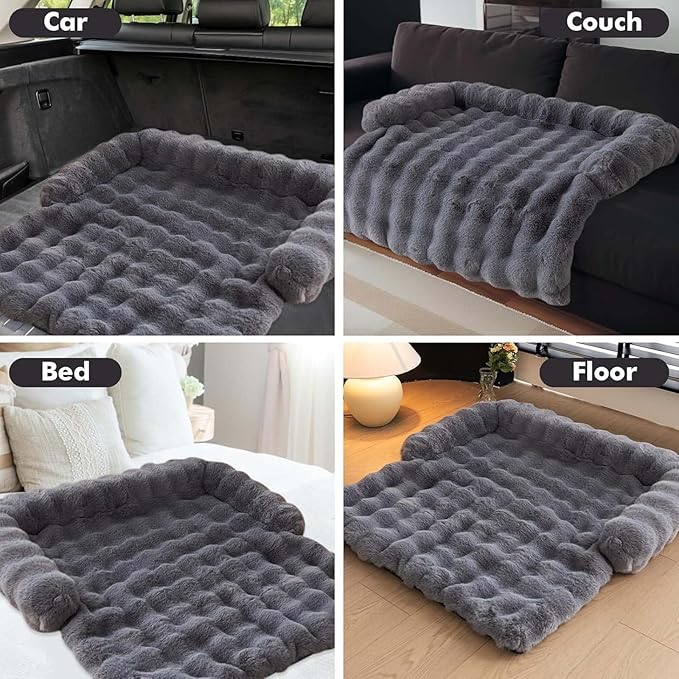 Pet Couch Covers for Sofa, Cat Dog Couch Cover Protector, Dog Bed Mat for Sofa Couch Furniture Protector Cream Square Plaid Cozy Dog Couch Cover