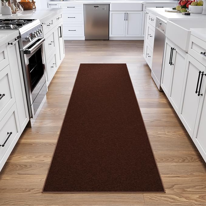 Ottomanson Hallway Runner Rug 2'7" x 9'10" Non Slip Solid Area Rugs Easy to