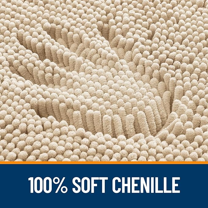 OLANLY Toilet Rugs U-Shaped 24x20, Extra Soft Absorbent Chenille Contour