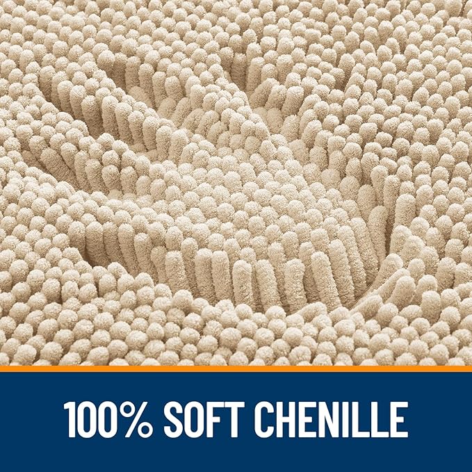 OLANLY Bathroom Rugs 32x20, Extra Soft Absorbent Chenille Bath Rugs, Rubber