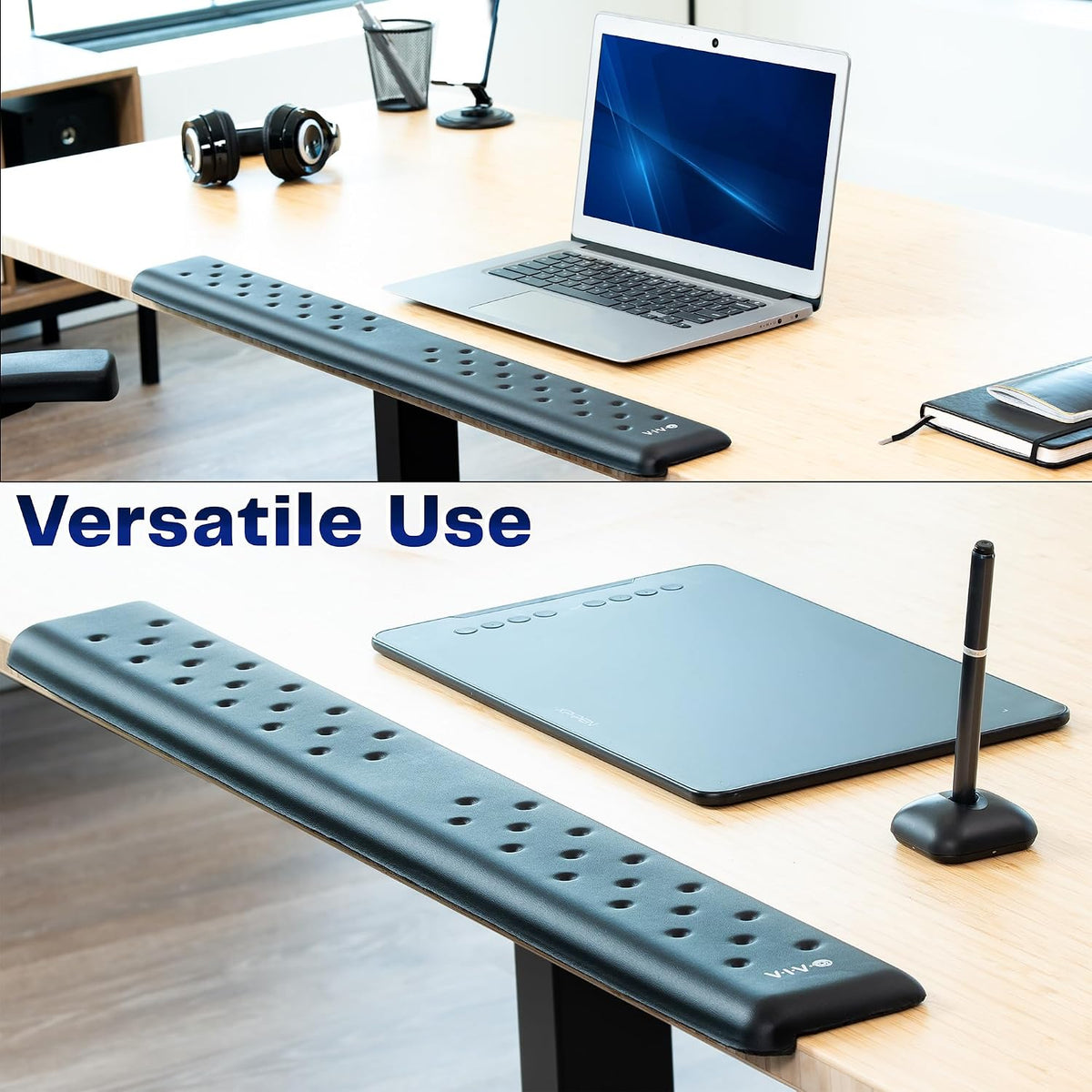 VIVO Black Ergonomic Long 30 in Wrist Pad, DESK-WR30
