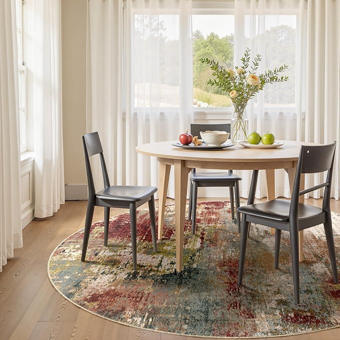 RELEANY Washable Area Rugs 6ft Non-Slip Modern Abstract Soft