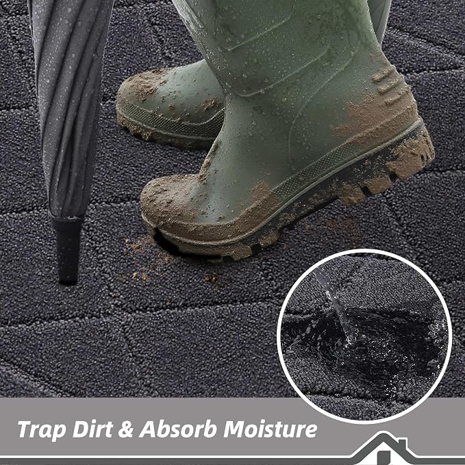 BEQHAUSE Dirt Trapper Door Mat 20" x 32", Doormat Non-Slip Entryway Rugs