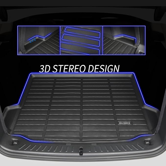KELCSEECS® Floor Mats & Cargo Liner Custom for 2025 Volkswagen Tiguan 5 Seats,All Weather Protection TPE Floor Liners Front & Rear Row Full Set Accessories Black