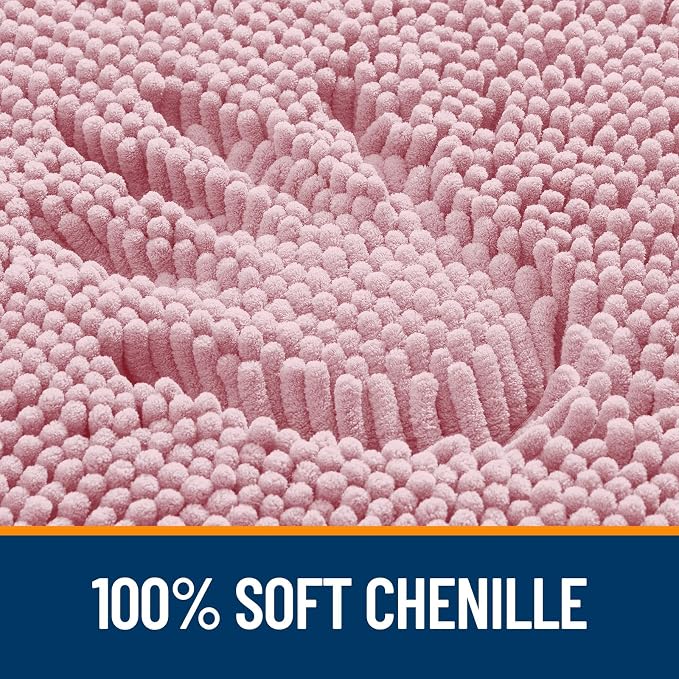 OLANLY Bathroom Rugs 30x20, Extra Soft Absorbent Chenille Bath Rugs, Rubber
