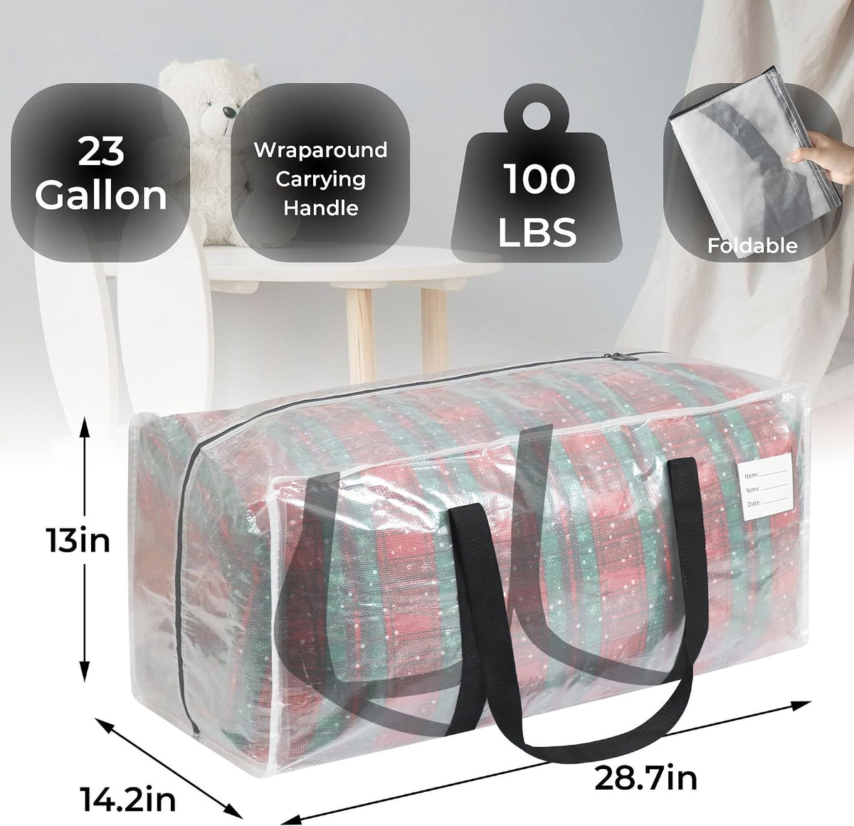 VTSVTS 8 Pack Extra Heavy Duty Large Moving Bags with Comfortable Handle & Strong Zipper,Storage Totes for Space Saving Moving Storage College Supplies Alternative to Moving Box,Clear