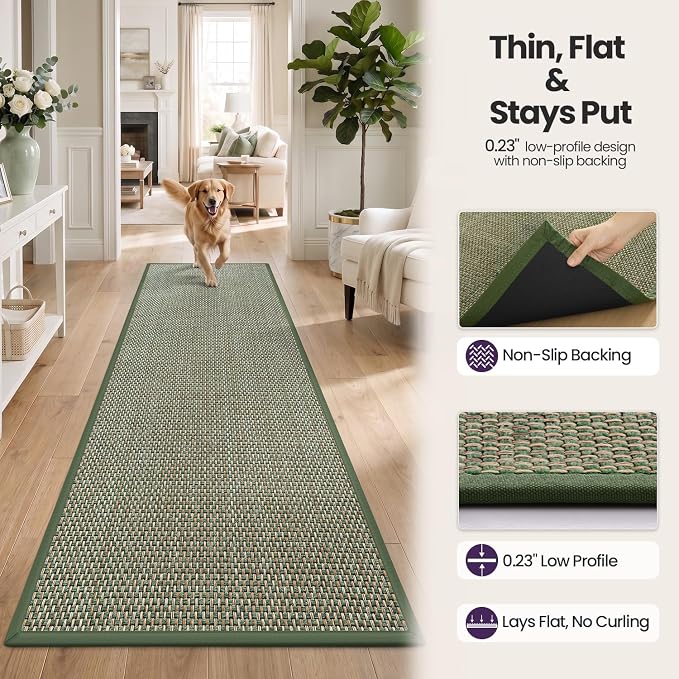 DEX Hallway Runner Rug 2x6, Non Slip Rubber Backing Inside Entryway Carpet