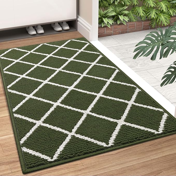 Finchitty Indoor Door Mat, Dirt Resistant and Absorbent, Low-Profile, Washable