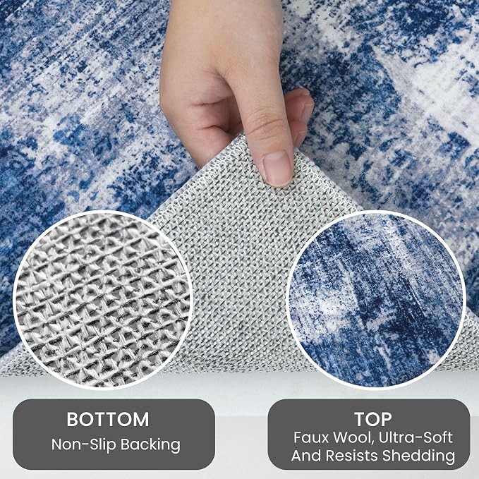IOHOUZE Abstract Runner Rug 3x6 Ft Washable Runners