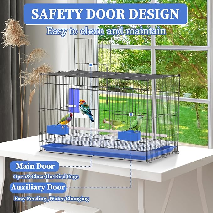 Pet Iron Bird Cage for Small Birds, Large Size 20 Inch for Parrots, Rutin Chicken, Hamster, Parakeet, Cockatiel, Lovebird, Parrotlet (2PCS)