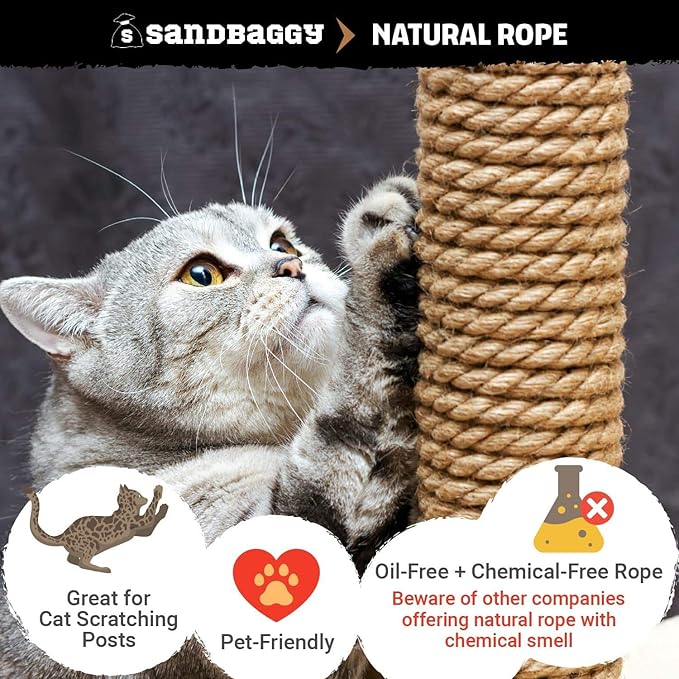 Sandbaggy Sisal Rope Twine 1/4 inch x 500 ft | Industrial Grade (8 Rolls)