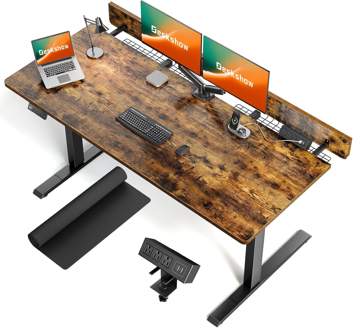 60 x 30 Inch Electric Standing Desk with Flip-Top Cable Management