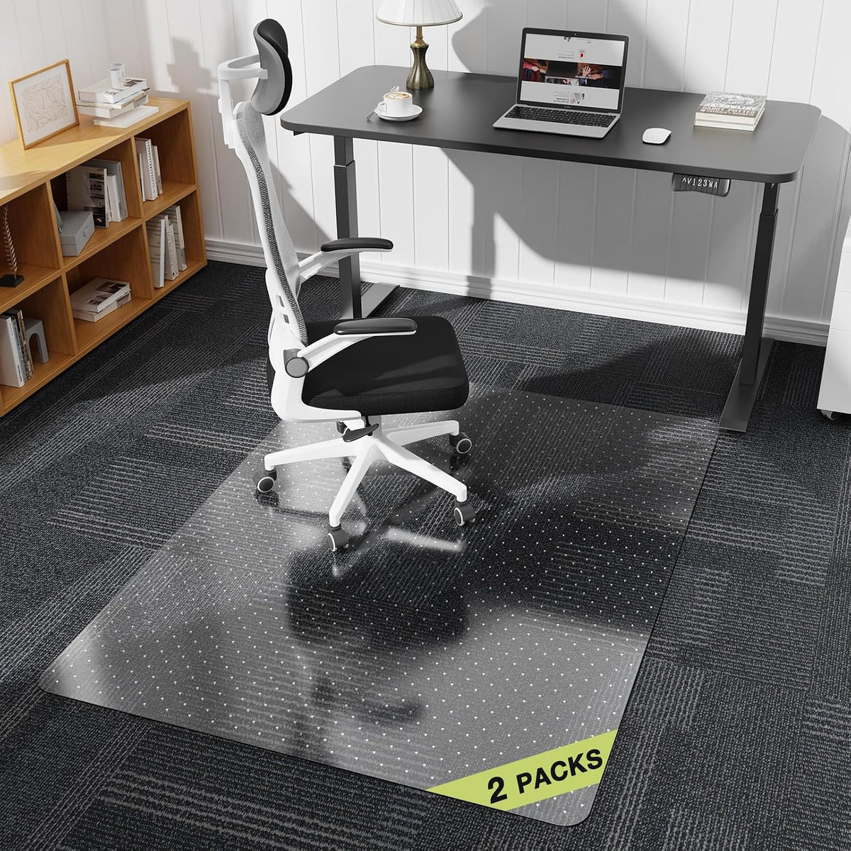 【Shipped Flat】2 Packs 32" x 48"Heavy Duty Clear Office Chair Mat for Thick Carpet,Durable Plastic Under-Desk Carpet Protector,Chair Mat for Rolling Desk Chairs for Home and Office Workspace Protection