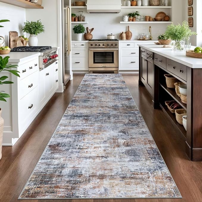 IOHOUZE Abstract Runner Rug 3x14 Ft Washable Runners