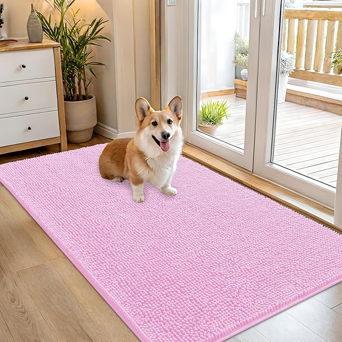 OLANLY Dog Door Mat for Muddy Paws 54x32, Absorbs Moisture and Dirt, Absorbent