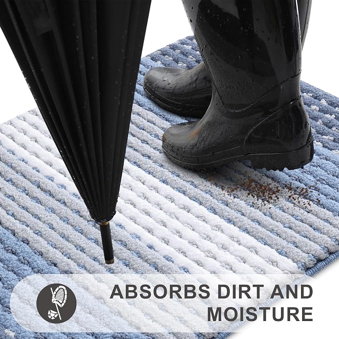 Kitinjoy Indoor Outdoor Door Mat, 47x20 Non-Slip Absorbent Dirt Trapper
