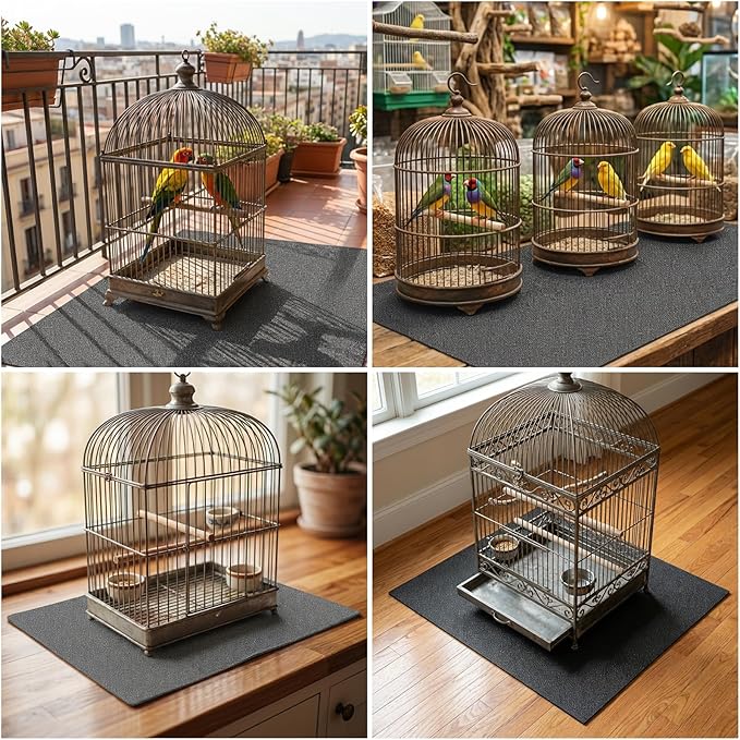 Under Pet Cage Mat for Bird Cages, Dog Kennels, Reptile Aquariums, Dog Kennels, Water-Resistant Pad for Hard Floors and Surfaces (XX-Large)