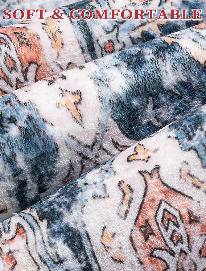 SERISSA Boho Kitchen Runner Rug, 3x7 Washable Non-Slip Runner Rug