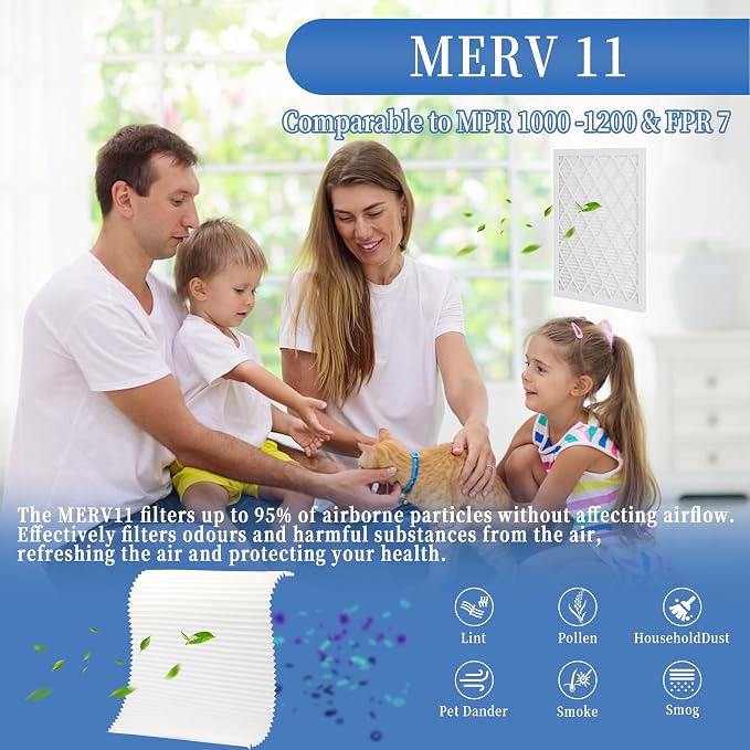 5 Pack 16x20x1 MERV 11 Air Filter Refills, Replaceable Filter Media only