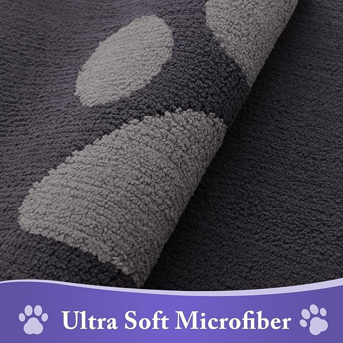 Buganda Dog Door Mat for Muddy Paws, Absorbent Dirt Trapper Non Slip Indoor Doormats, Washable Low-Profile Mat for Mud Dogs, Entryway Carpet for Inside Floor (48x30 Inches, Dark Grey)