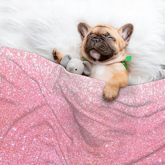 Waterproof Dog Blanket Soft Pet Blanket for Puppy Cat, Fleece Cat Throw Blankets for Furniture Bed Couch Sofa Reversible - Sparkly Glitter