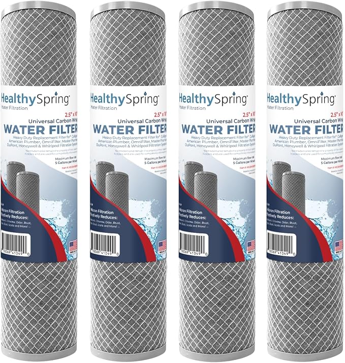American Made, 5 Micron 2.5" x 10" Whole House CTO Carbon Sediment Water Filter