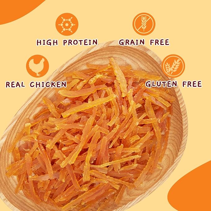 Jungle Calling Soft Training Treats for Small Dog and Cats, Mini Chicken Strips Puppy Training Edible Snacks Easy to Digest, Grain Free (Pack of 2)