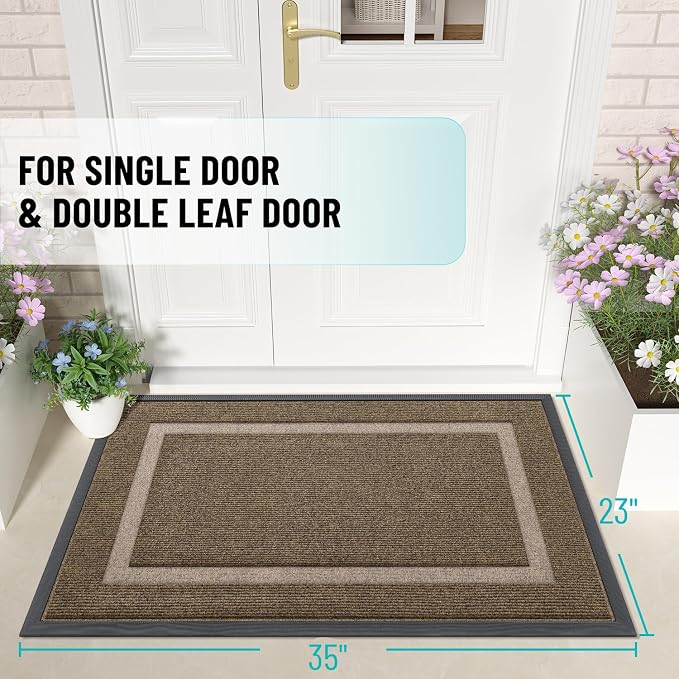 OLANLY Front Door Mat Indoor Outdoor Entrance, Waterproof All-Season,